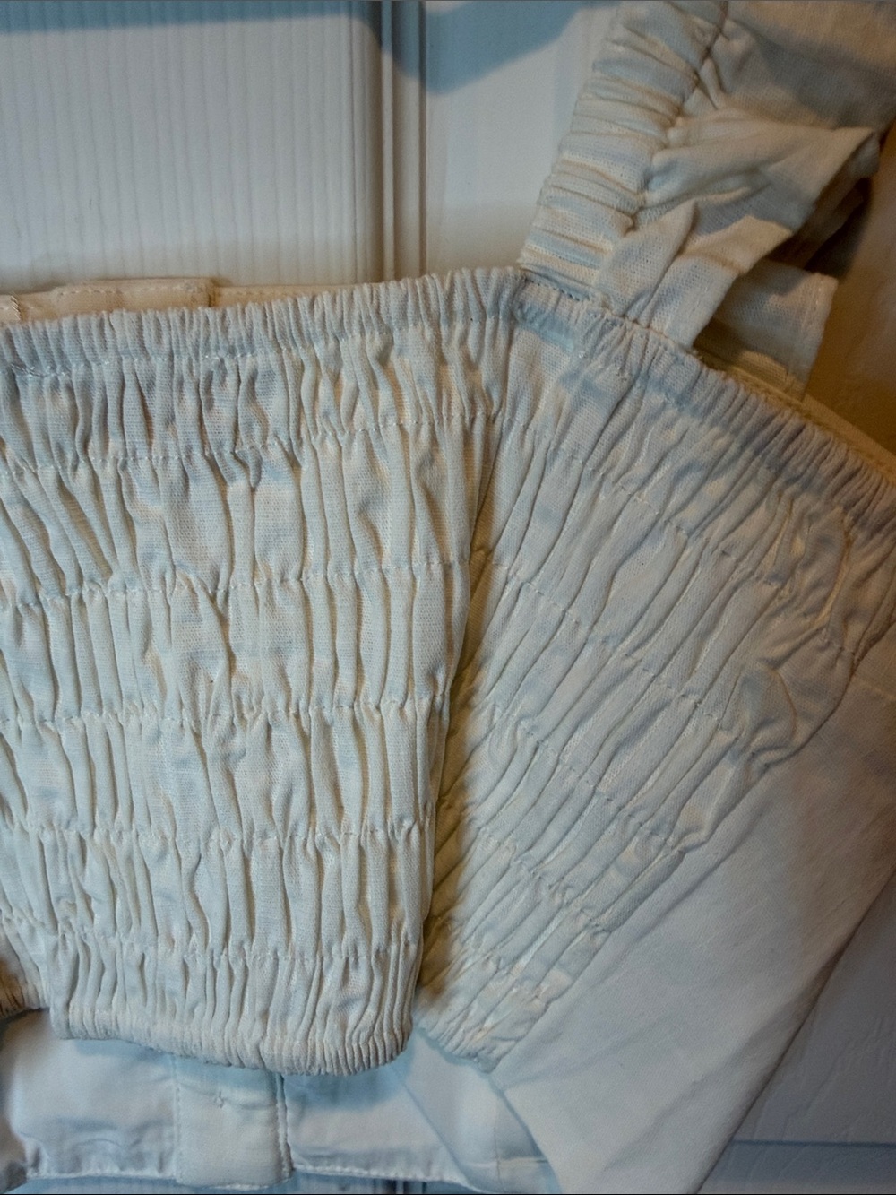 Choosy Ivory Ruffle-Strap Button Front Crop Top - Picture 7 of 7